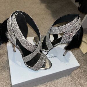 Chic Silver Glitter Heels